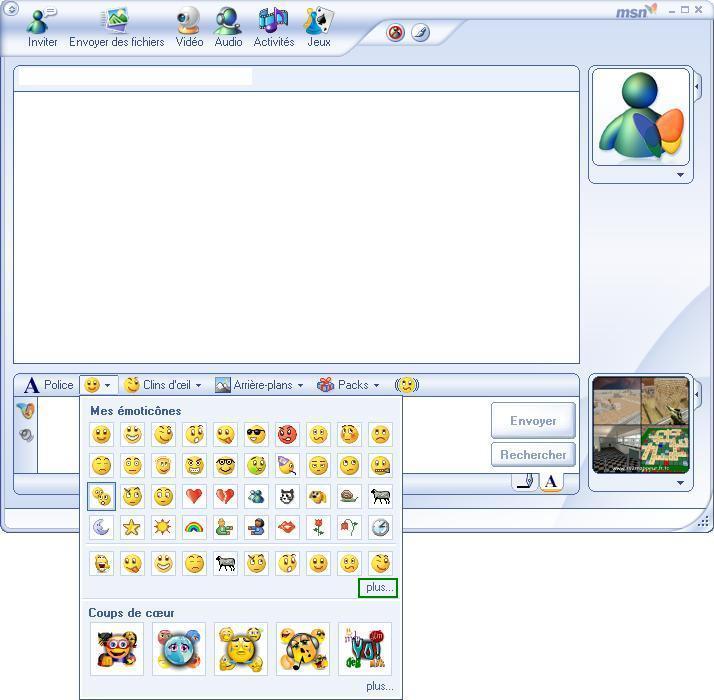 Fentre de conversation MSN